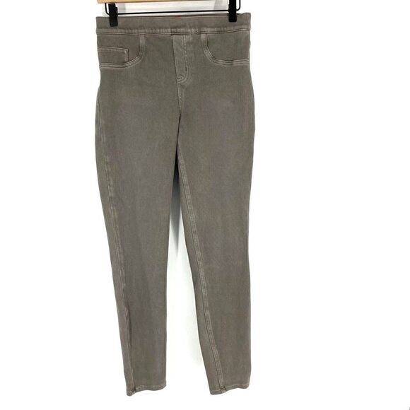 Spanx Jeanish Leggings Size Medium Gray Stretch Shaping Pull On Skinny Ankle - Picture 1 of 7